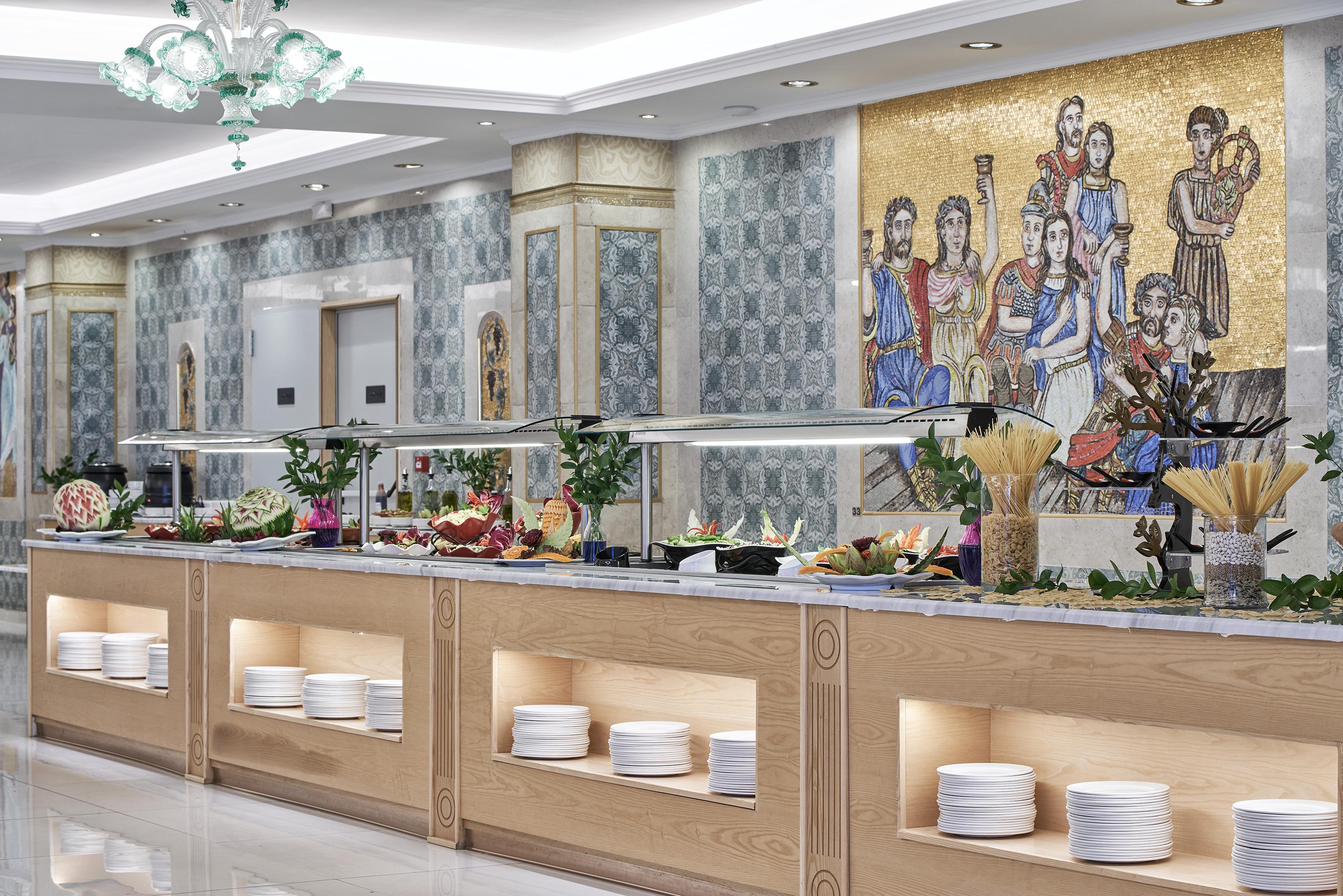 Kairaba Mythos Palace - Adults Only Kouspádhes Екстериор снимка A buffet at a hotel